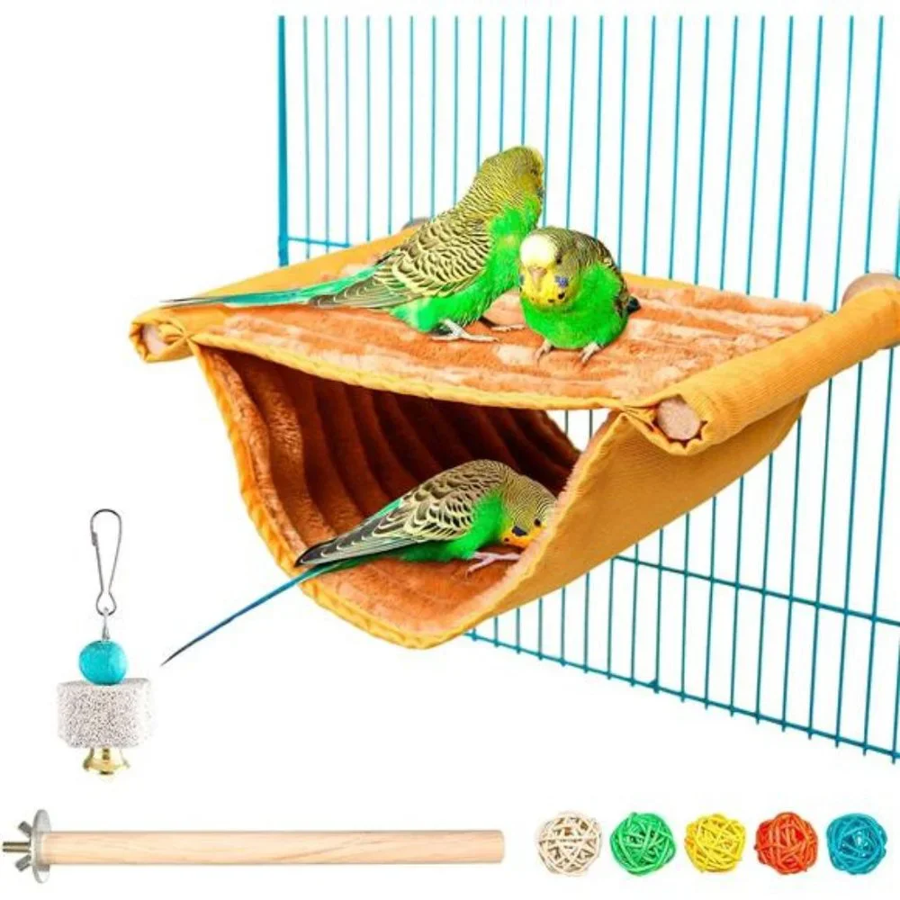 Bird Nest House Winter Warm Parrot House Bed Hammock Tent Toy Bird Cage Perch